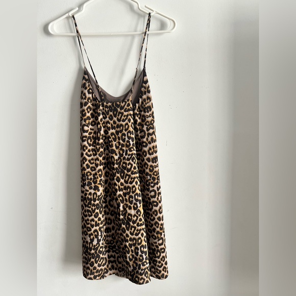 Rebecca Minkoff Leopard Print Slip Dress Size 4 Spaghetti Strap Satin Mini NWOT - Picture 8 of 8